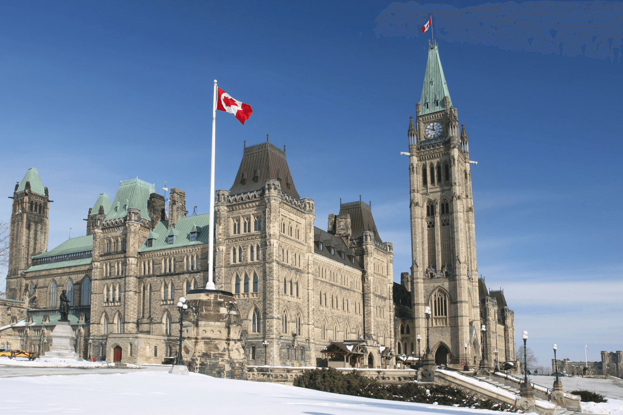 Parliament building in the winter