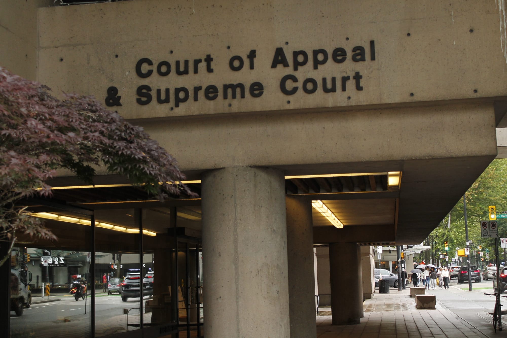 The Court of Appeal and Supreme Court of British Columbia, a large concrete structure in downtown Vancouver.