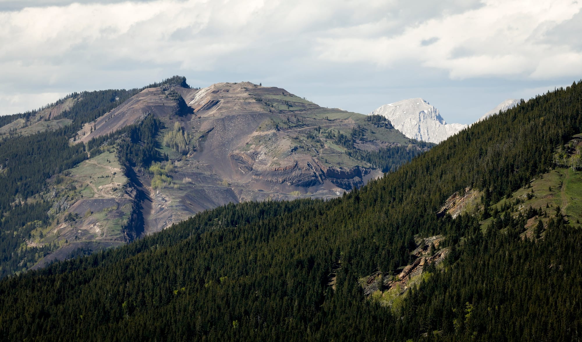 A landscape scene of the Grassy Mountain and former coal mining site.