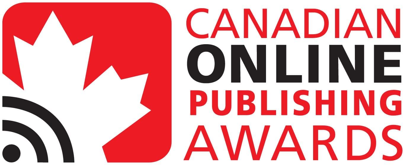 The logo of the the Canadian Online Publishing Awards is shown.