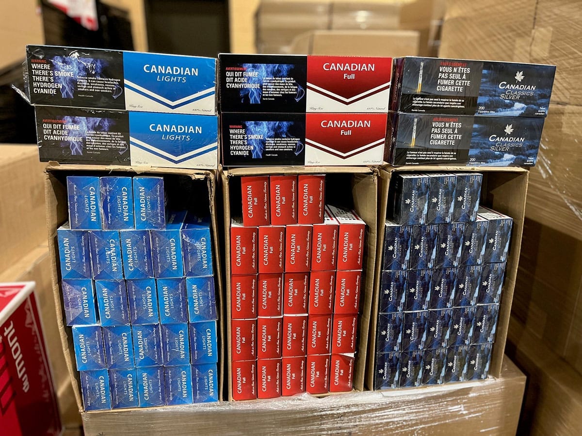 Cartons of cigarettes.