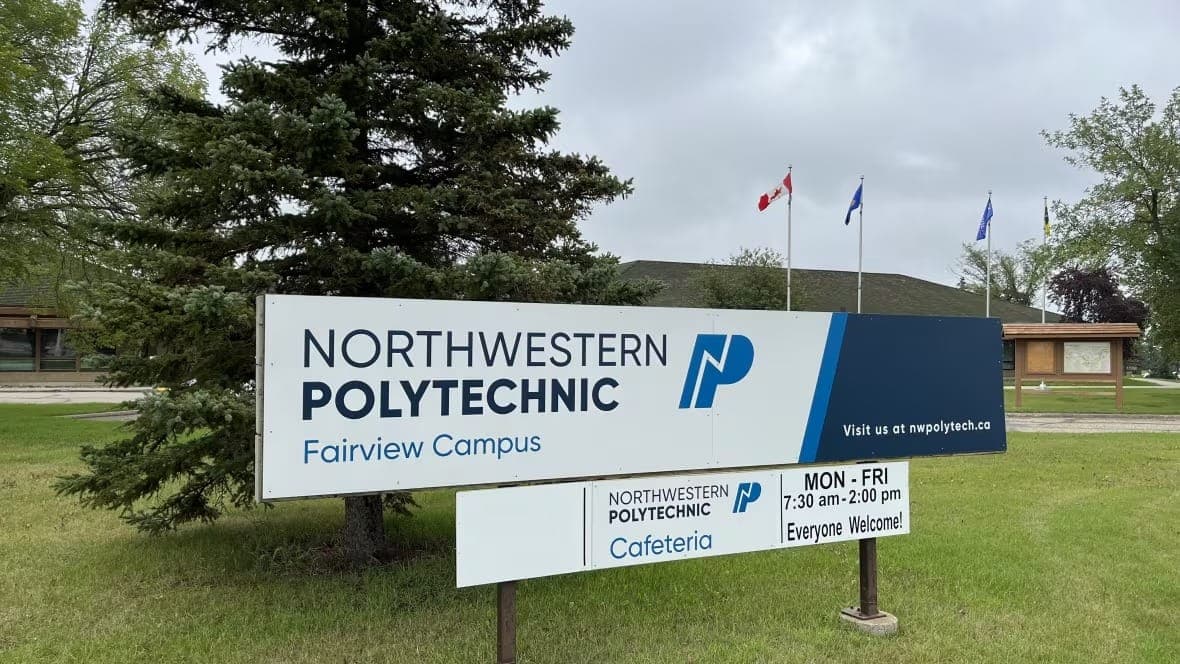 The sign for Northwestern Polytechnic Fairview Campus is shown