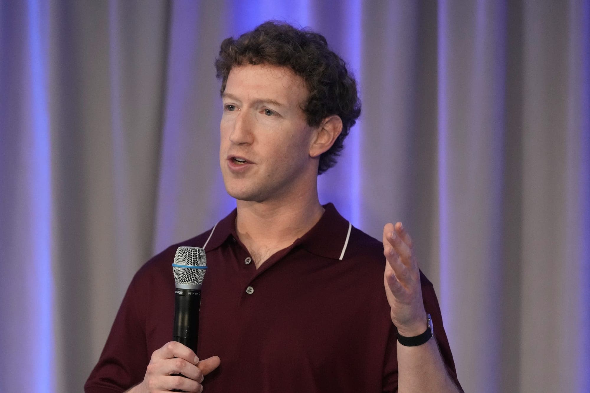 Meta CEO Mark Zuckerberg speaks during an event in Redwood City, Calif., Nov. 5, 2025