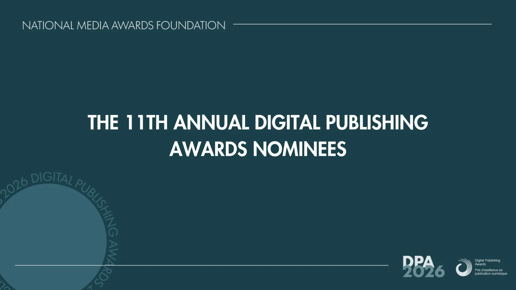 Text reads "The 11th annual digital publishing awards nominees."