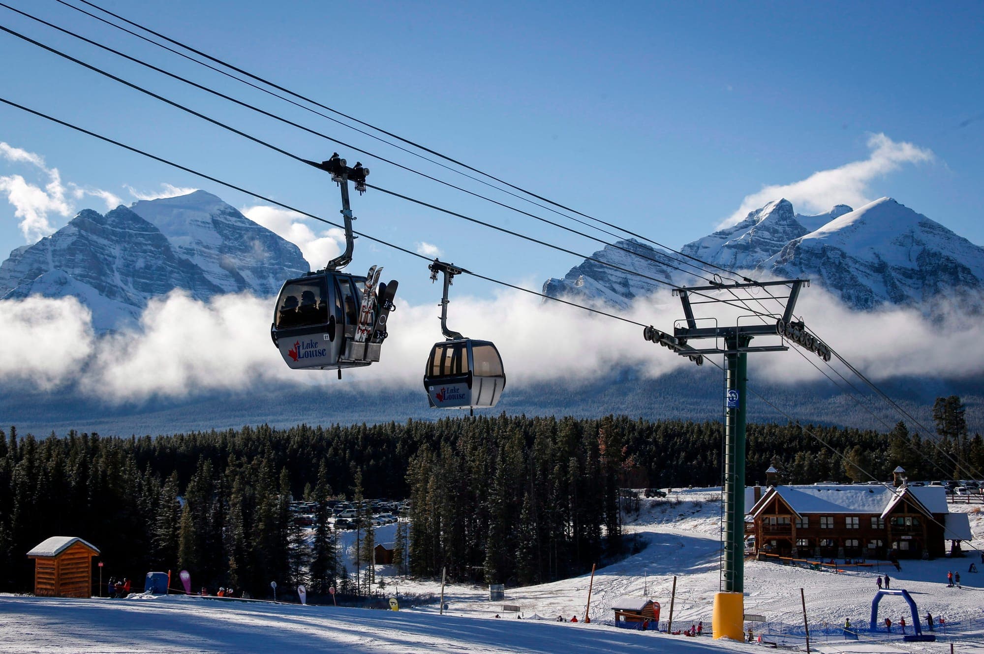 Gondolas at Lake Louise ski resort in Lake Louise, Alta., Saturday, Nov. 24, 2018.