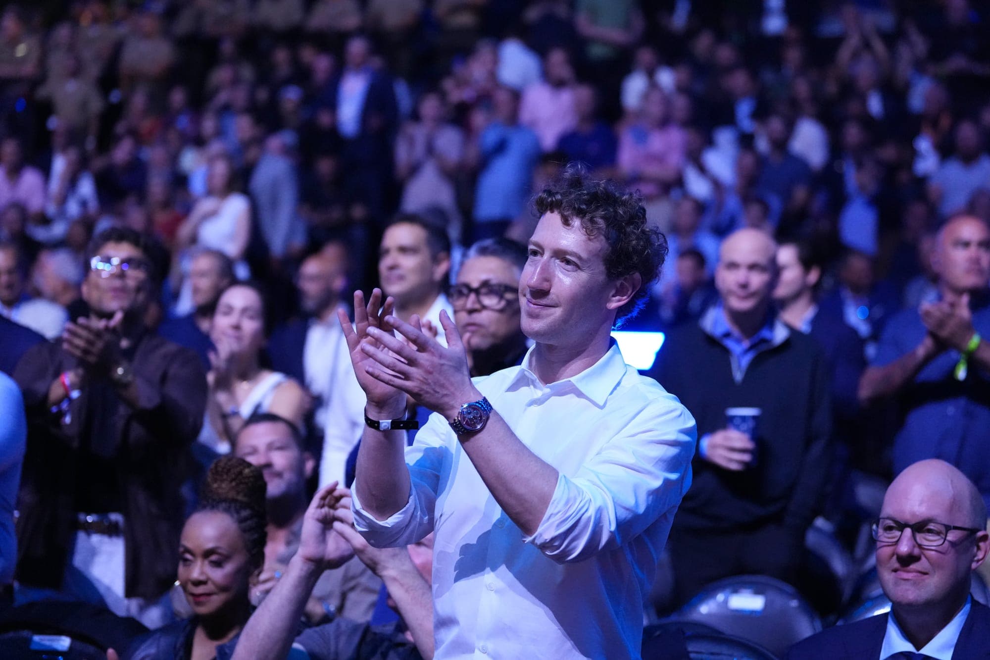 Meta CEO Mark Zuckerberg attends UFC Freedom 250 on the South Lawn of the White House, Sunday, June 14, 2026, in Washington.
