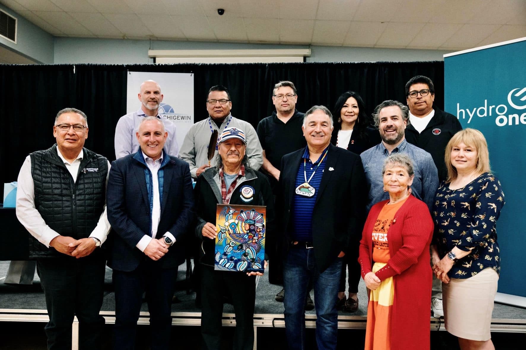 Members of Wabigoon Lake Ojibway Nation pose for a photo in 2022.