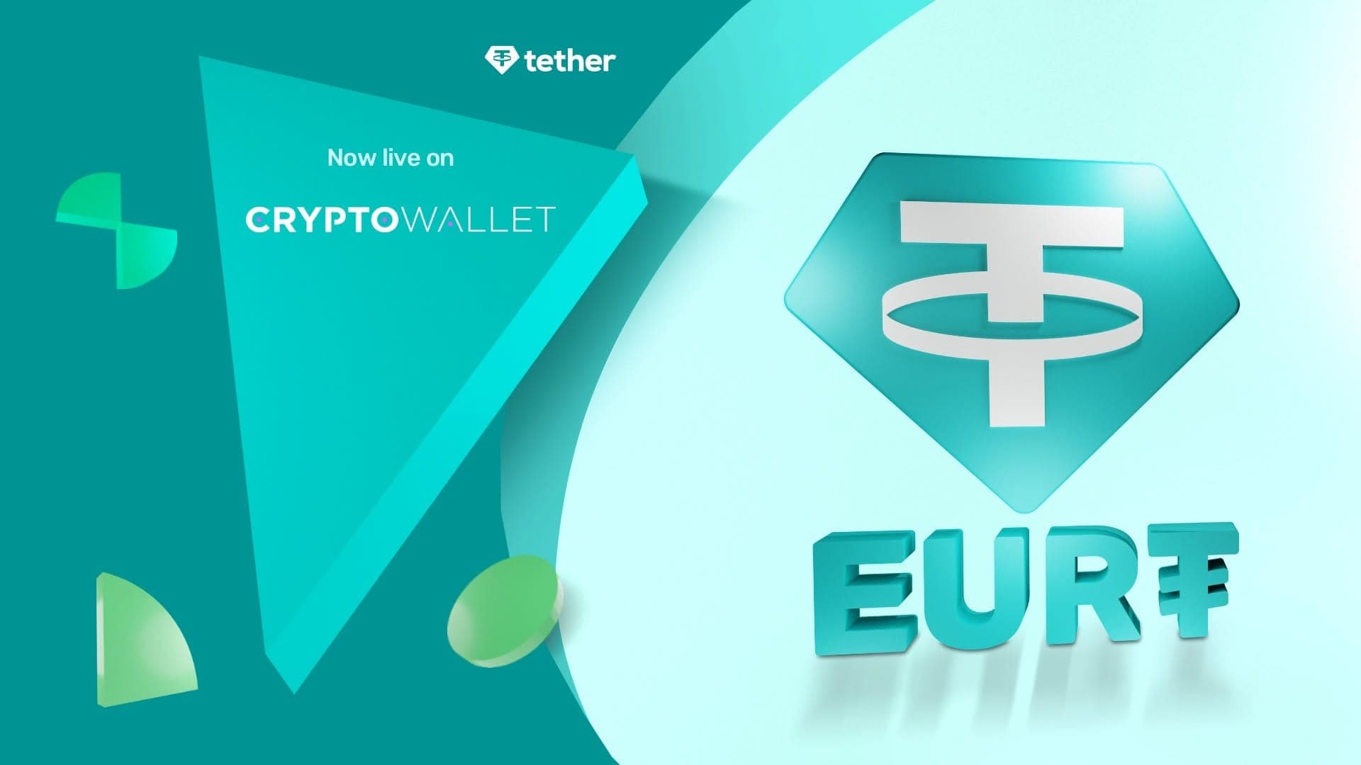 A turquoise illustration shows the Tether logo.